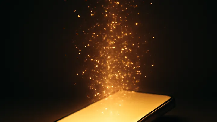 PH54 COM Modern phone with glowing screen